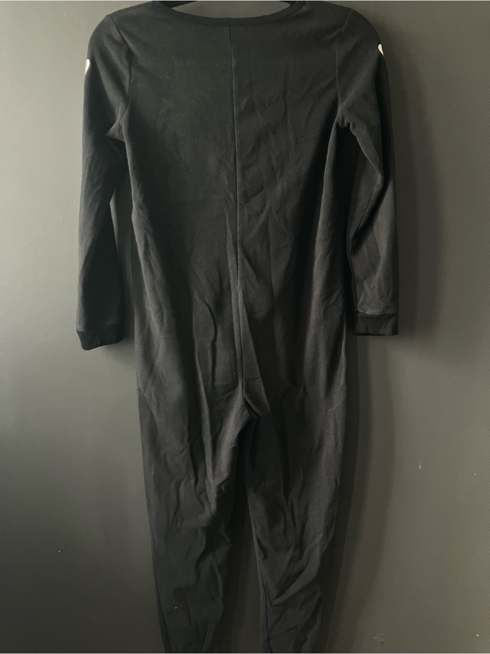 Skeleton One Piece Pajamas 10y Fleece Black & White Sleeper Camping Halloween - Picture 8 of 9